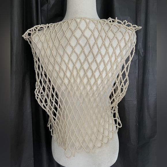 Vintage 1980s Novelty Pearl Vest - Picture 4 of 5